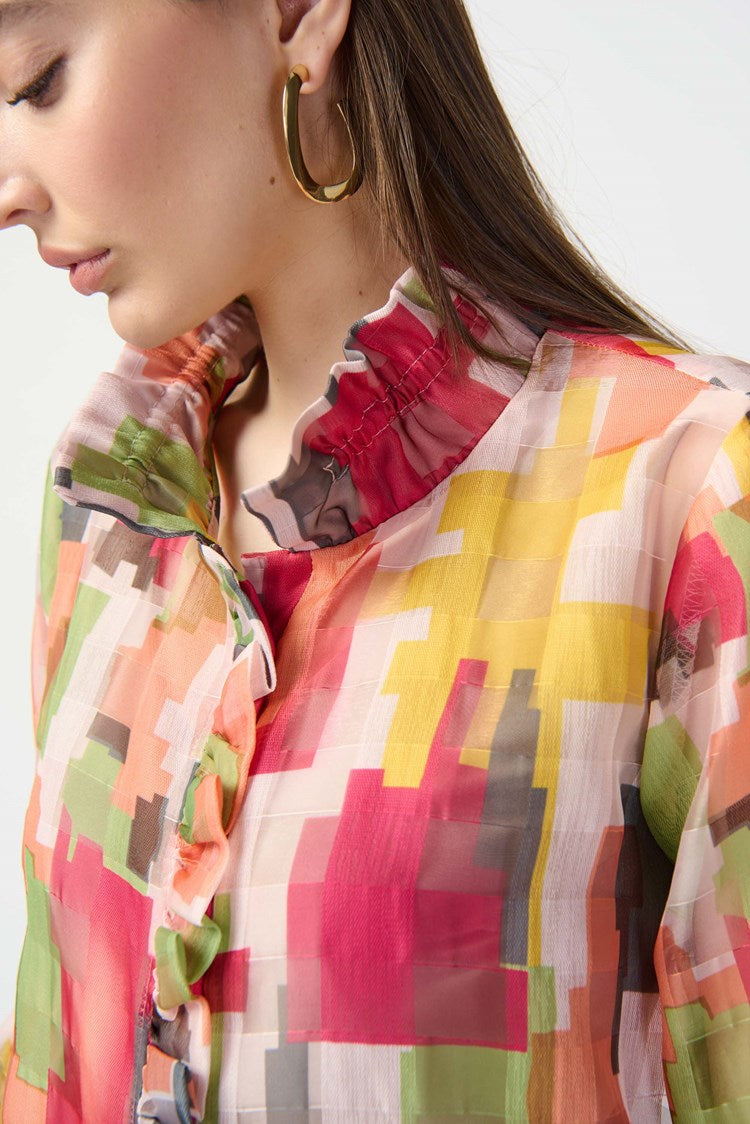 Joseph Ribkoff Abstract Print Woven Jacket #241222