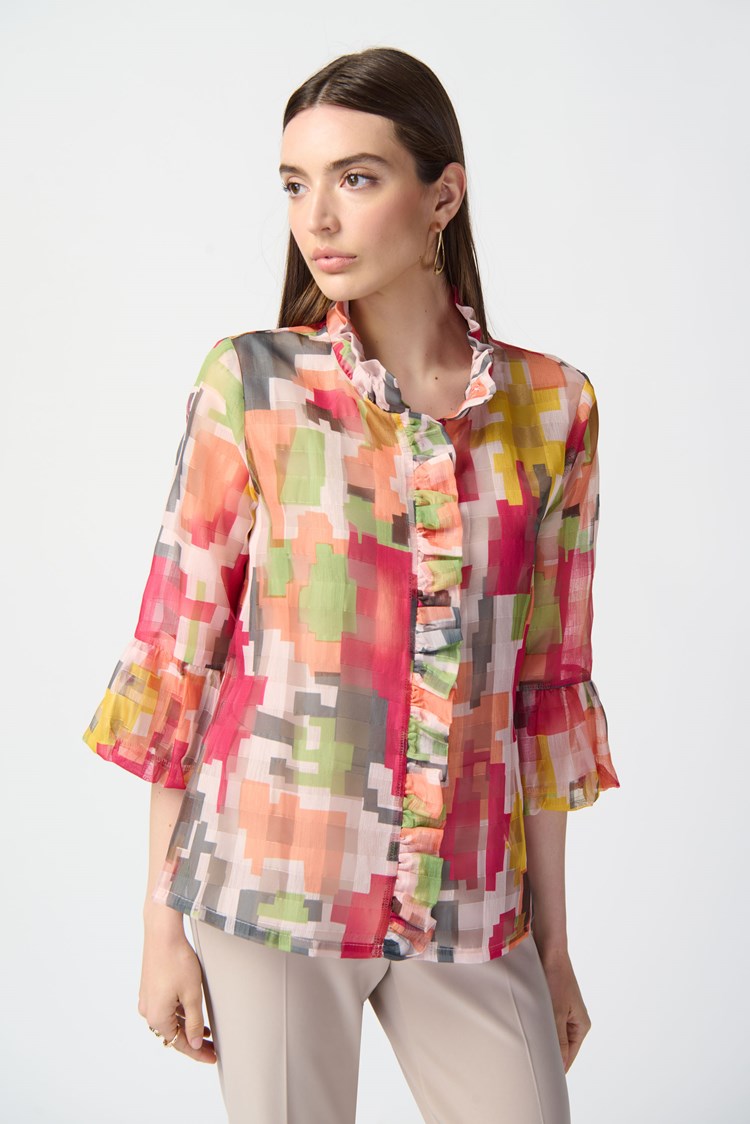 Joseph Ribkoff Abstract Print Woven Jacket #241222