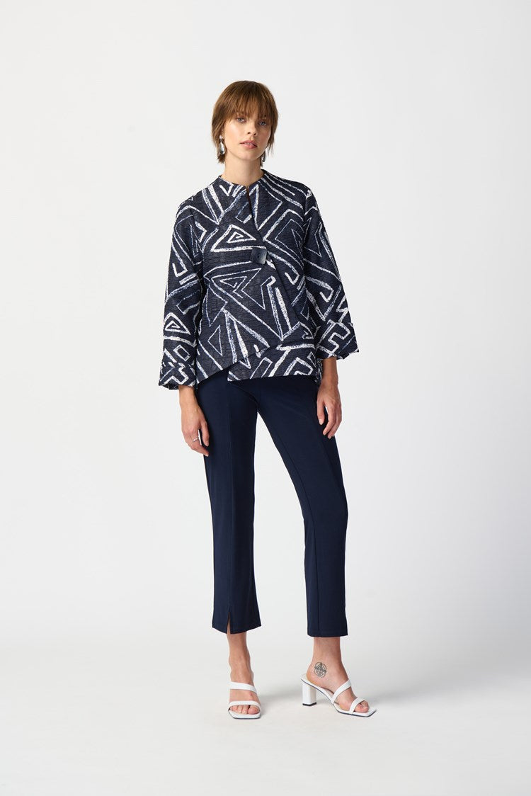 Joseph Ribkoff Geometric Print Woven Jacquard Swing Jacket #241291