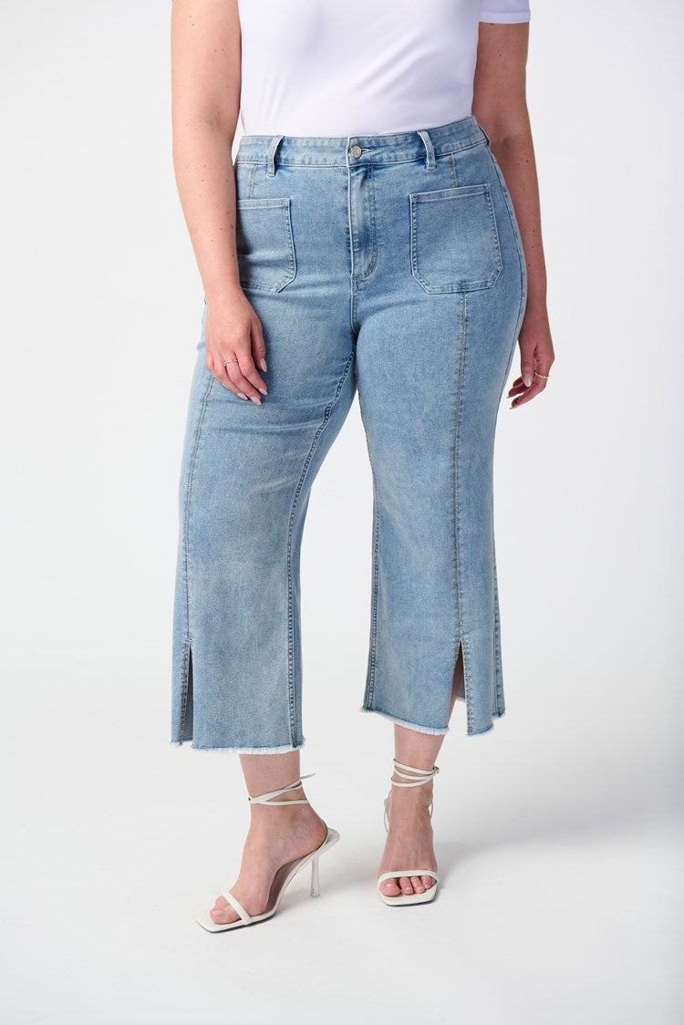 Culotte Jeans With Embellished Front Seam #241903