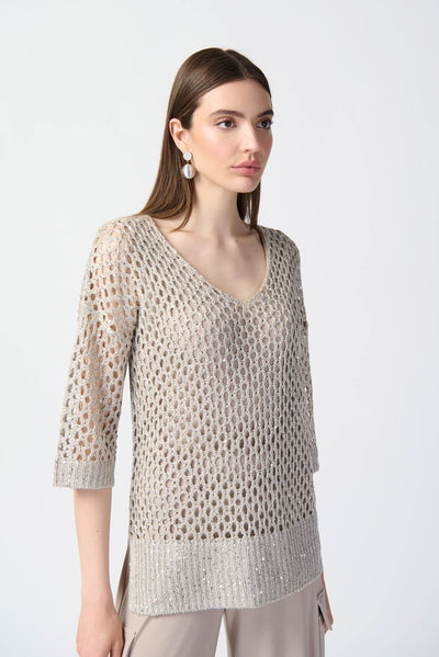 Open Stitch Sweater with Sequins #241922