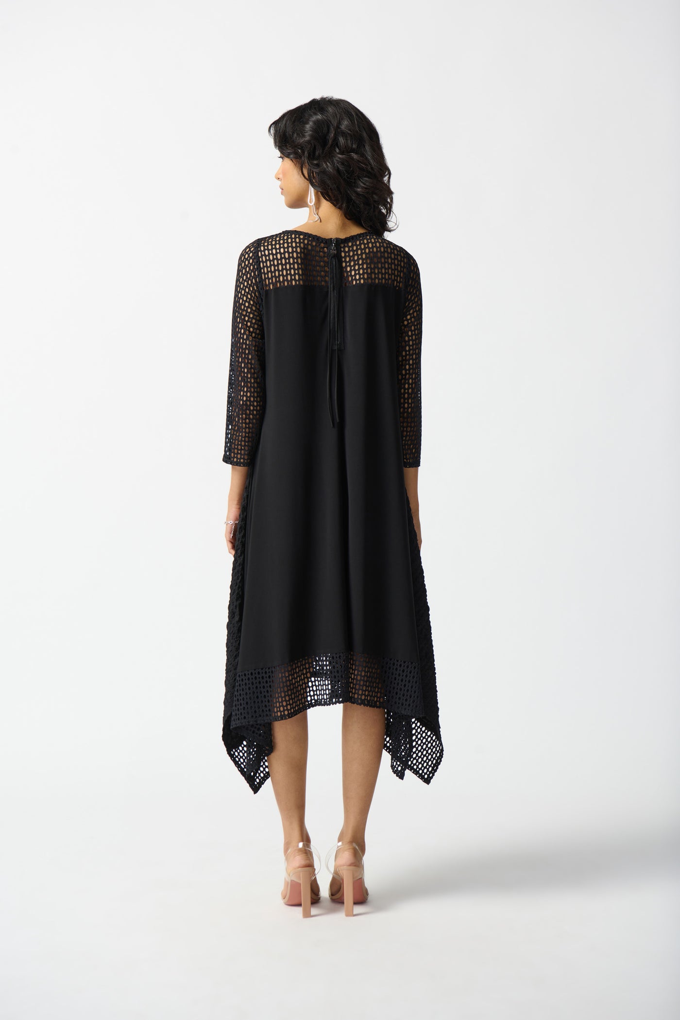 Silky knit and Seersucker Handkerchief Dress #242117 Ziba Couture Silky knit and Seersucker Handkerchief Dress #242117 Ziba Couture