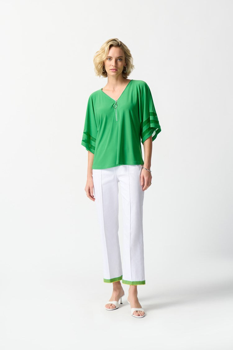 Joseph Ribkoff Silky Knit Boxy Top with Mesh Inserts #242129