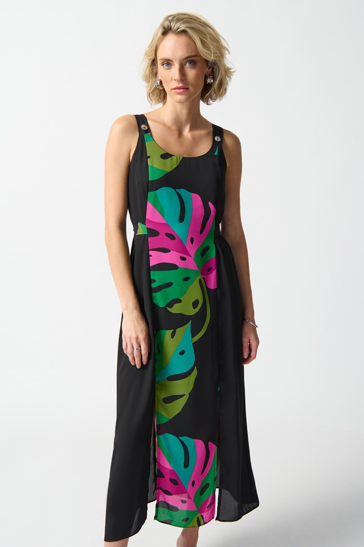 Joseph Ribkoff Georgette Tropical Print Dress #242163