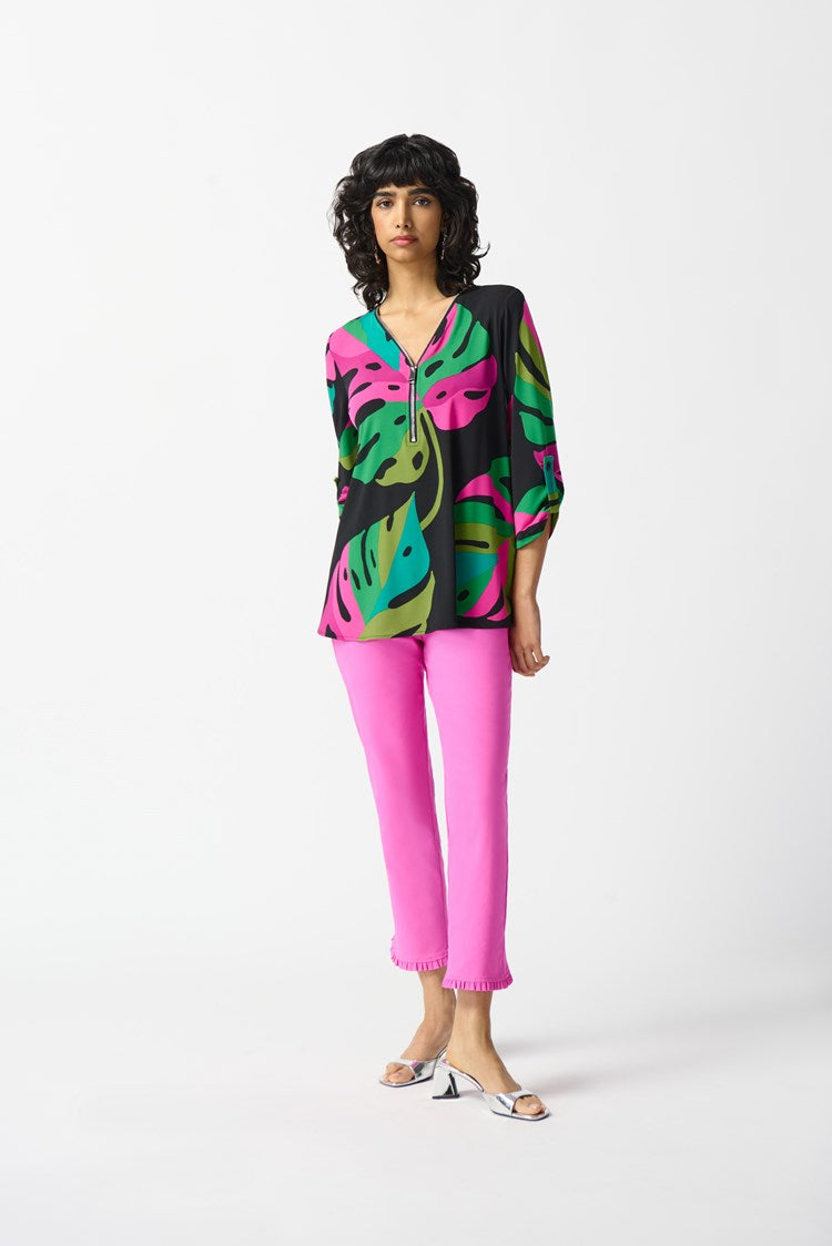 Joseph Ribkoff Silky Knit Tropical Print Tunic #242232