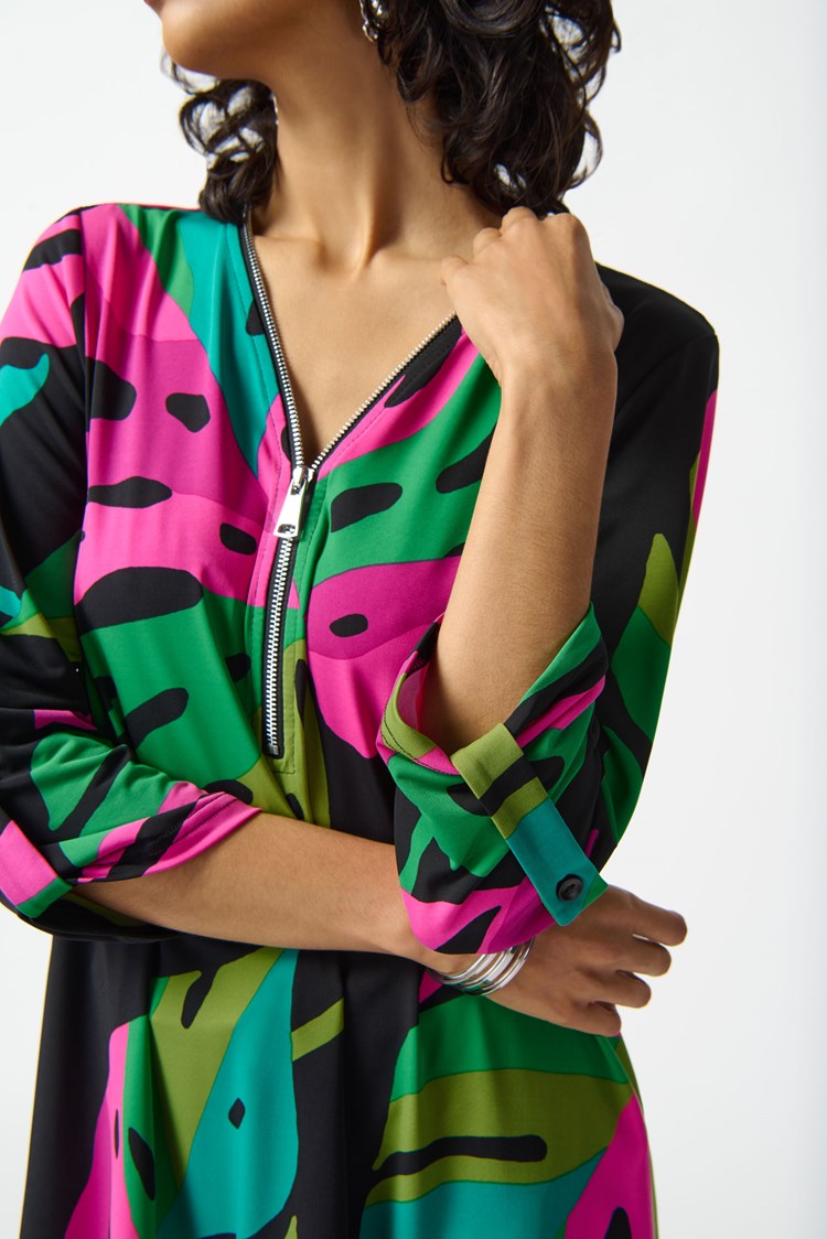 Joseph Ribkoff Silky Knit Tropical Print Tunic #242232