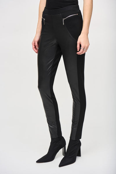 Joseph Ribkoff Heavy Knit And Leatherette Leggings #243041