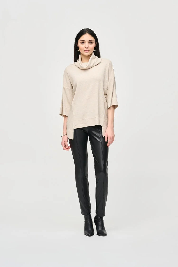 Joseph Ribkoff Bonded Leatherette Slim Fit Pants #243220