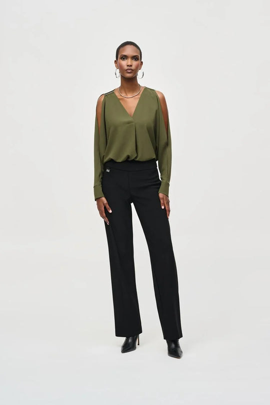 Joseph Ribkoff Woven Boxy Top with Dolman Sleeves #243248 – Ziba