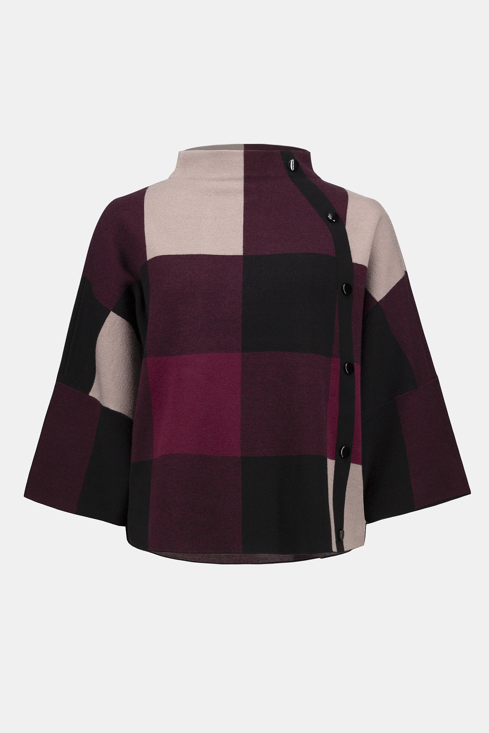 Plaid Jacquard Sweater Knit Top  #243948F25