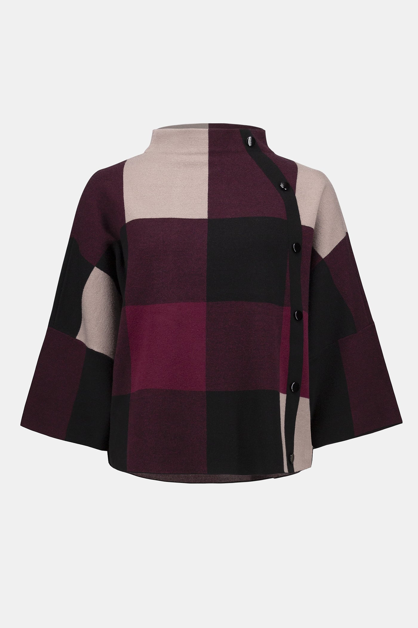 Plaid Jacquard Sweater Knit Top  #243948F25