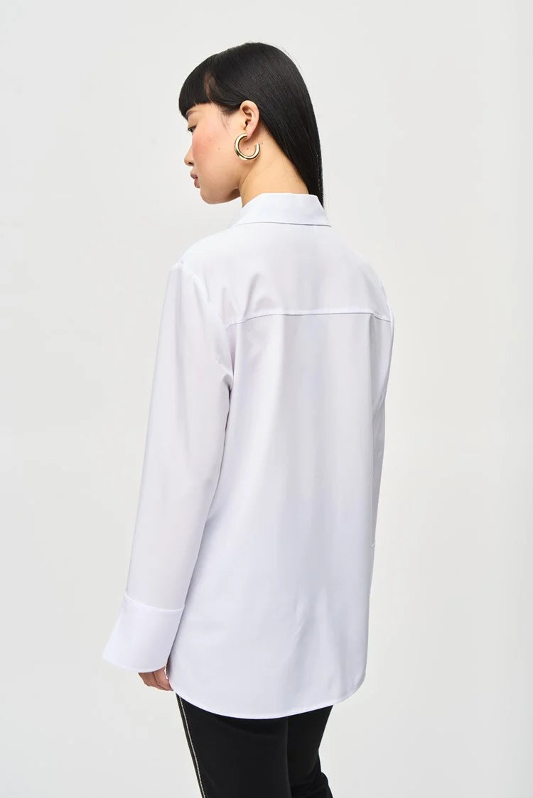 Joseph Ribkoff Woven Button-Down Blouse With Pockets #243958