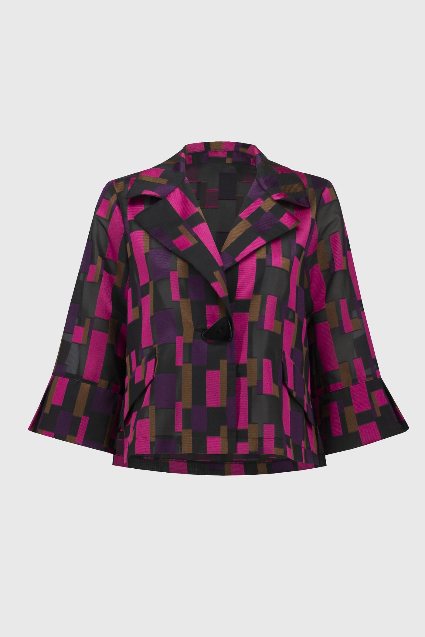 Geometric Organza Jacquard Swing Jacket