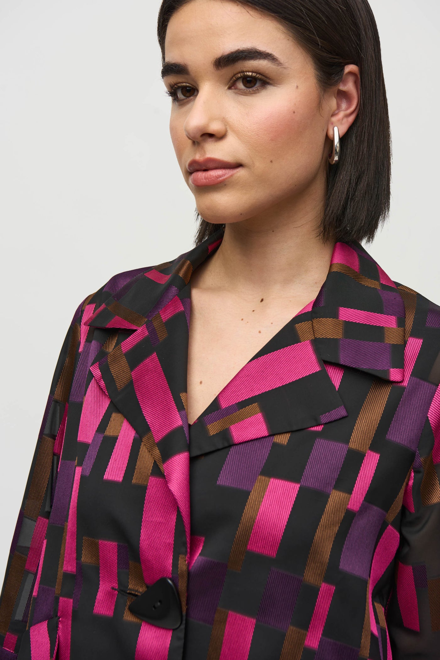 Geometric Organza Jacquard Swing Jacket