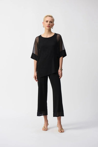 Joseph Ribkoff Mesh And Silky Knit Cocoon Top #251092