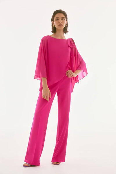 Joseph Ribkoff Signature | Chiffon and Silky Knit Poncho Top #251739