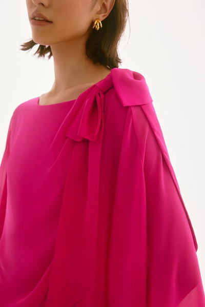 Joseph Ribkoff Signature | Chiffon and Silky Knit Poncho Top #251739