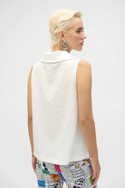 Joseph Ribkoff Seersucker Sleeveless Straight Top #252211