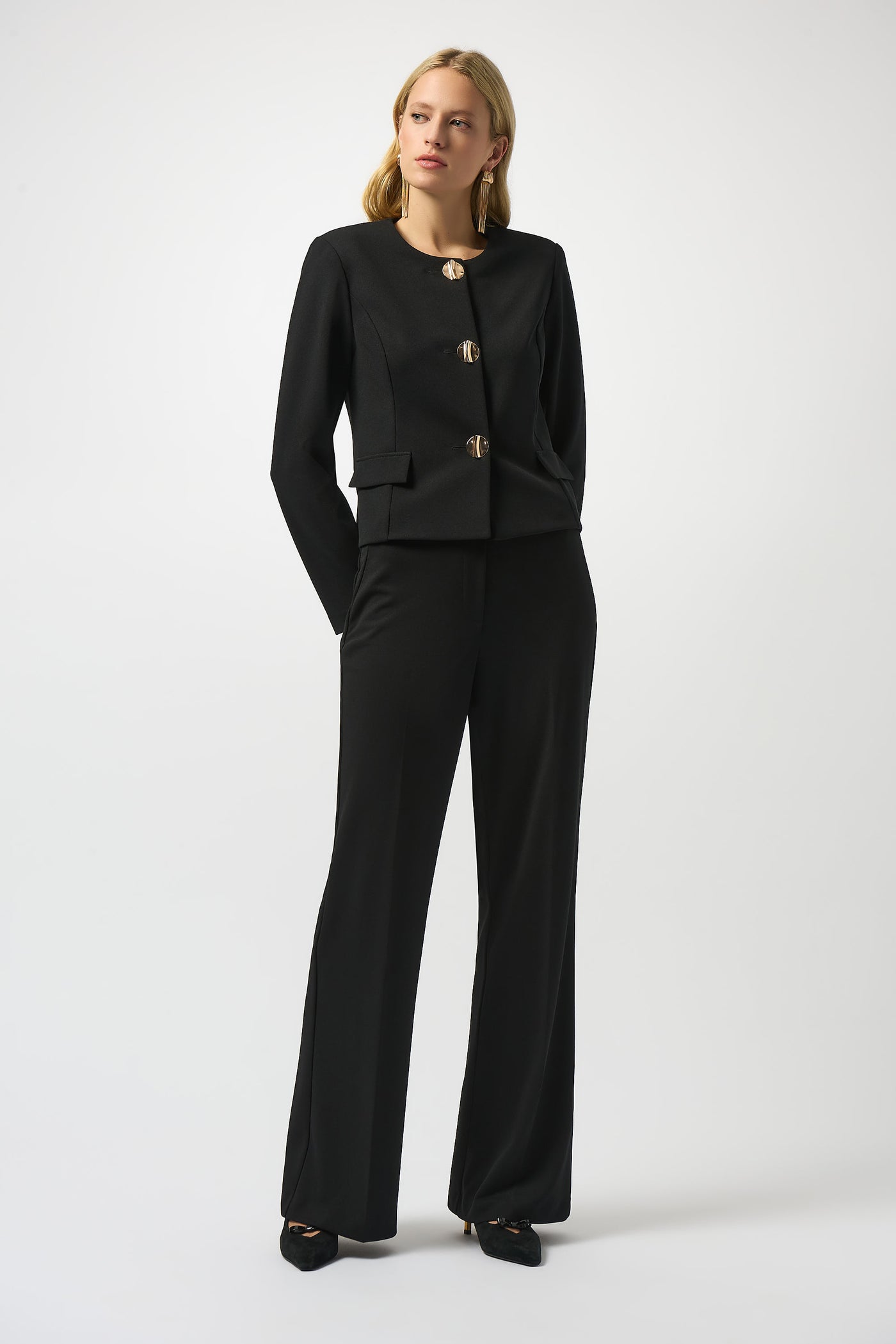 Scuba Crepe Wide-Leg Pants #253073