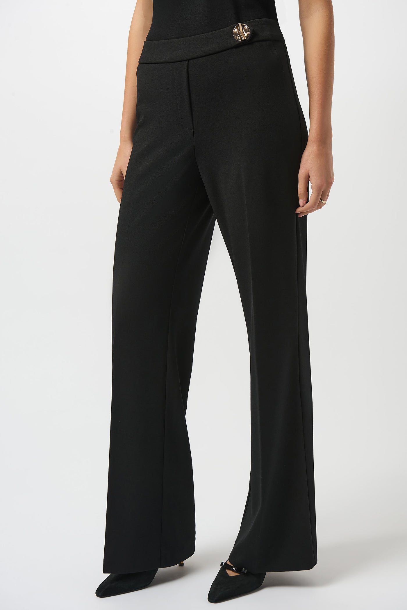 Scuba Crepe Wide-Leg Pants #253073