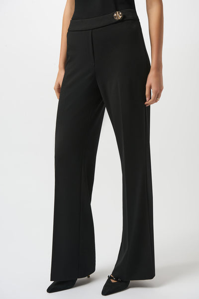 Scuba Crepe Wide-Leg Pants #253073