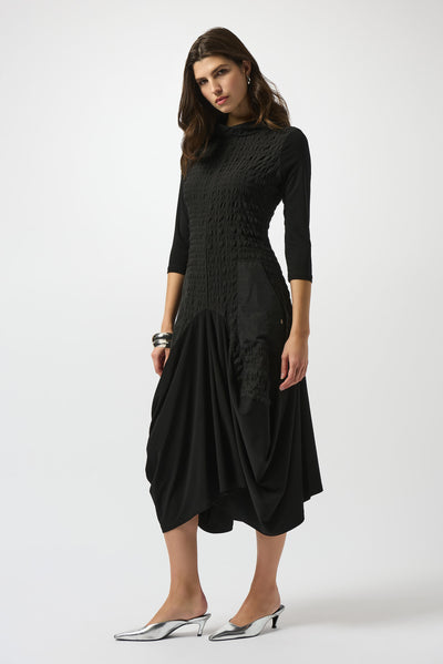 Bubble Jacquard & Silky Knit Cocoon Dress #253085