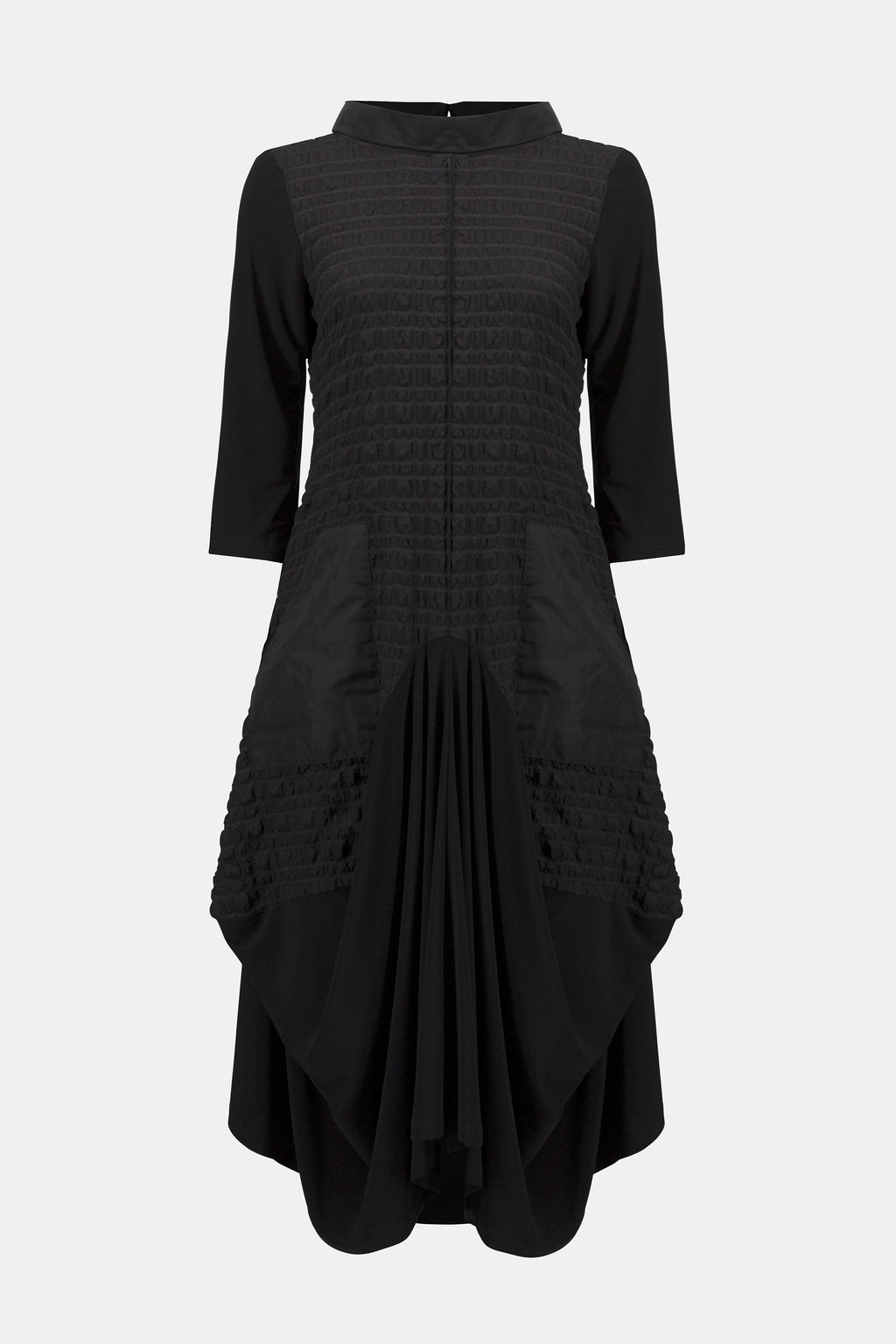 Bubble Jacquard & Silky Knit Cocoon Dress #253085