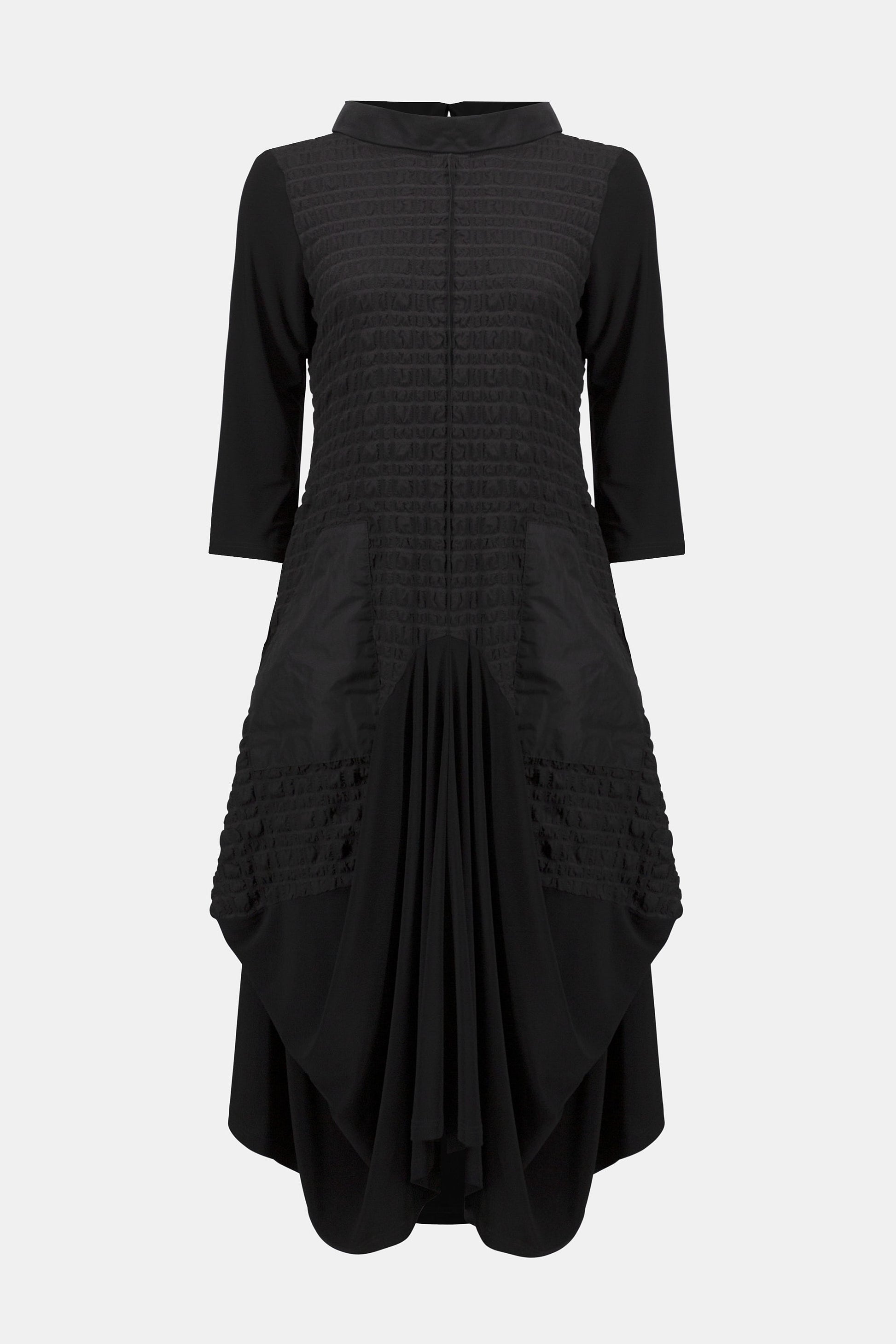 Bubble Jacquard & Silky Knit Cocoon Dress #253085