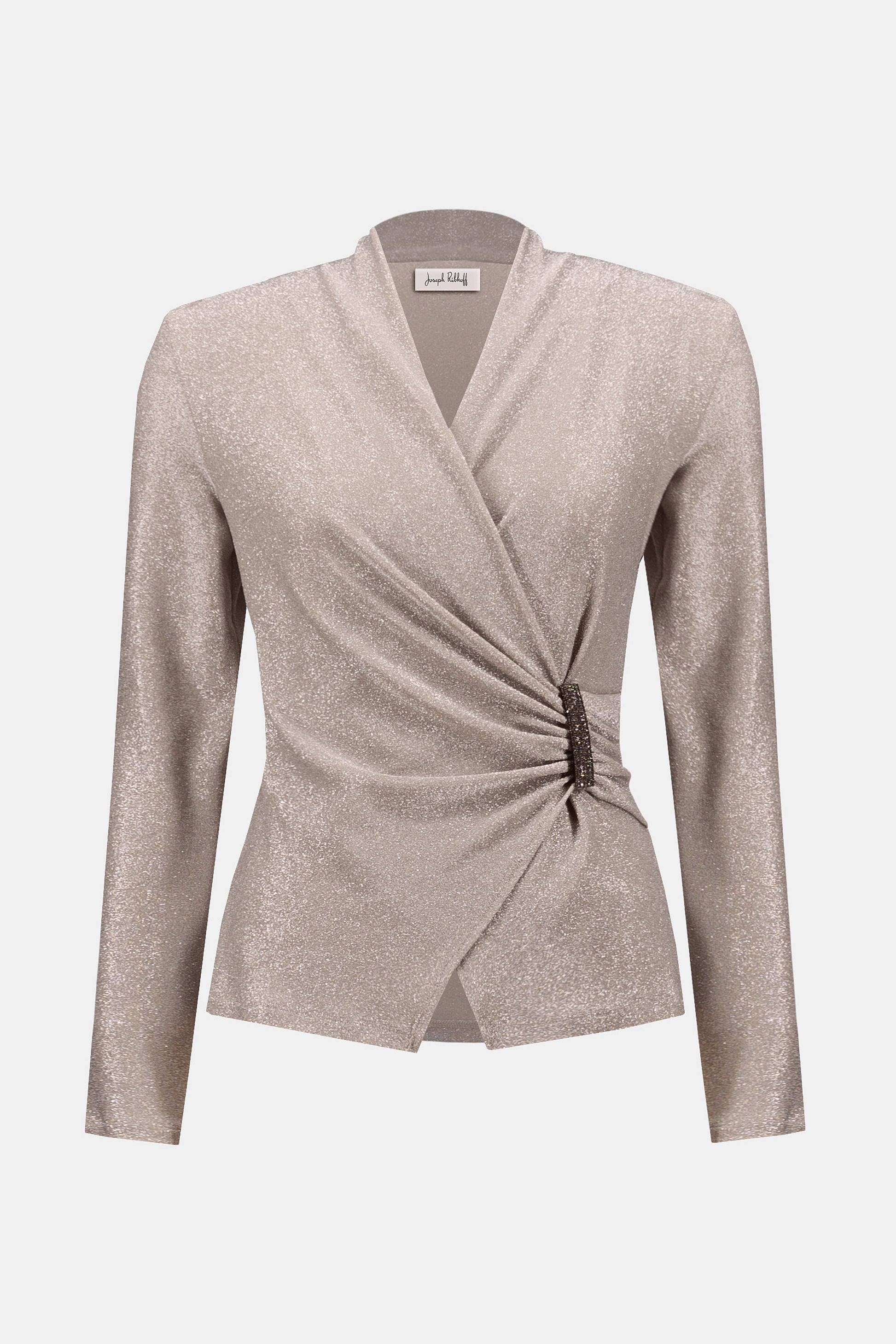 Signature | Novelty Knit Wrap-Style Fitted Top #253789