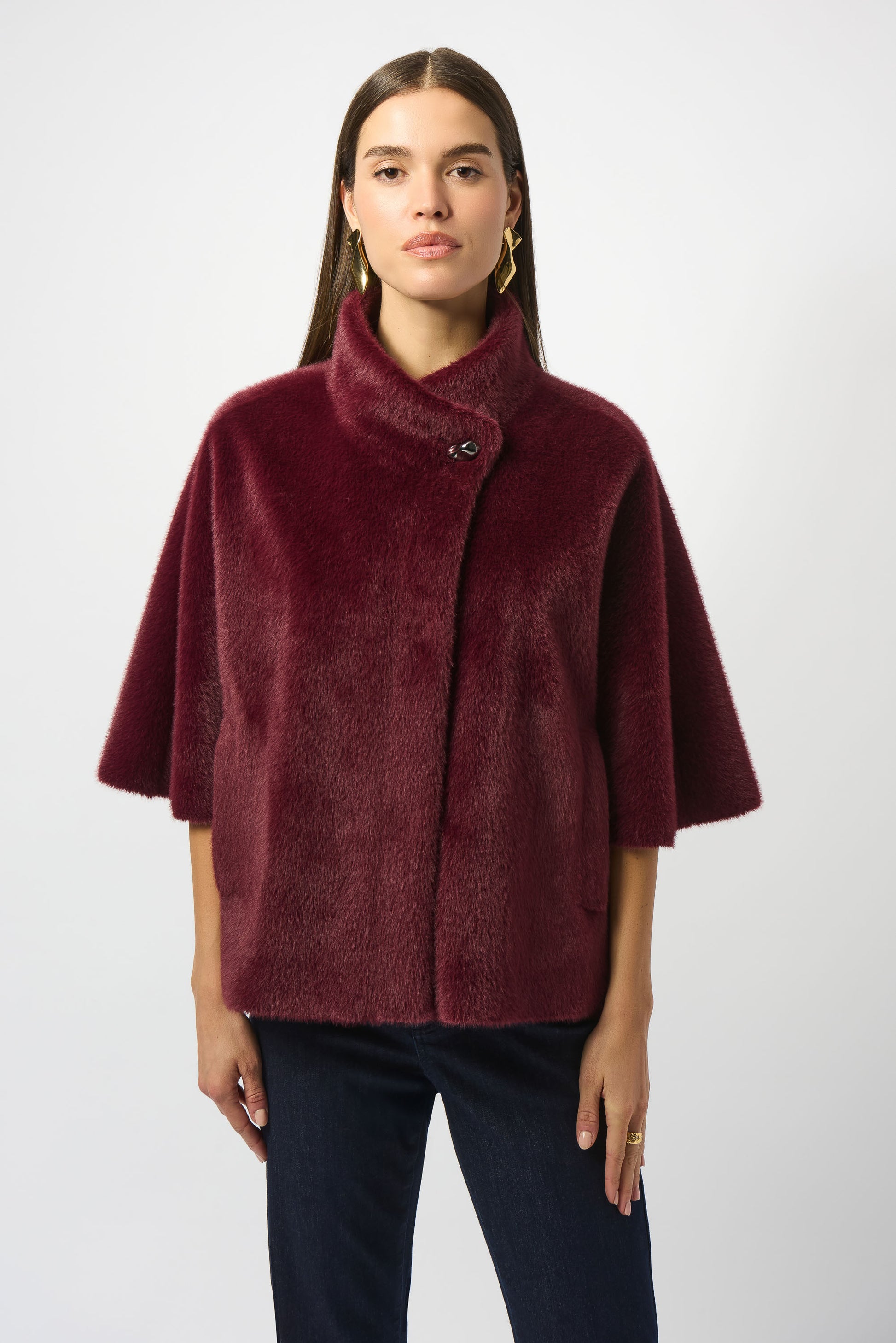Bonded Faux Fur Suede Jacket #253924