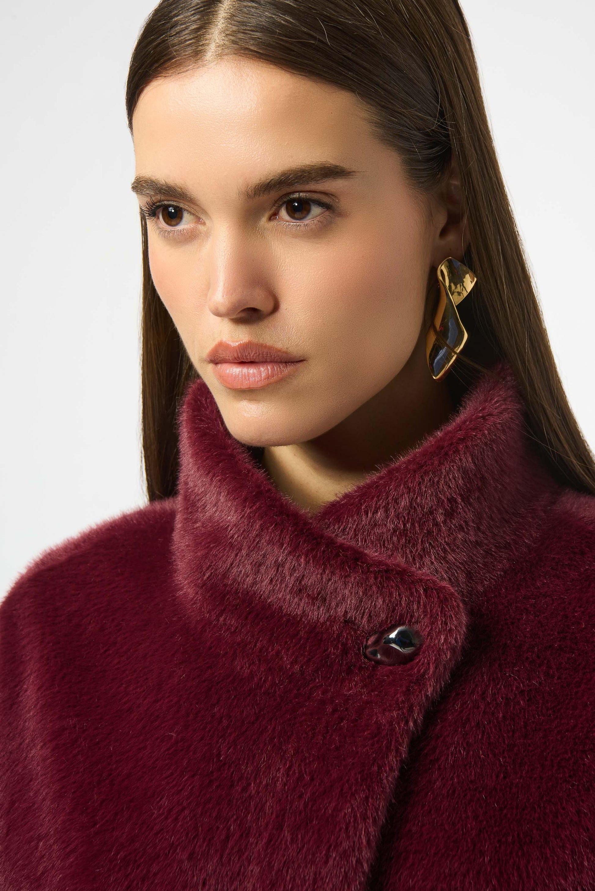 Bonded Faux Fur Suede Jacket #253924