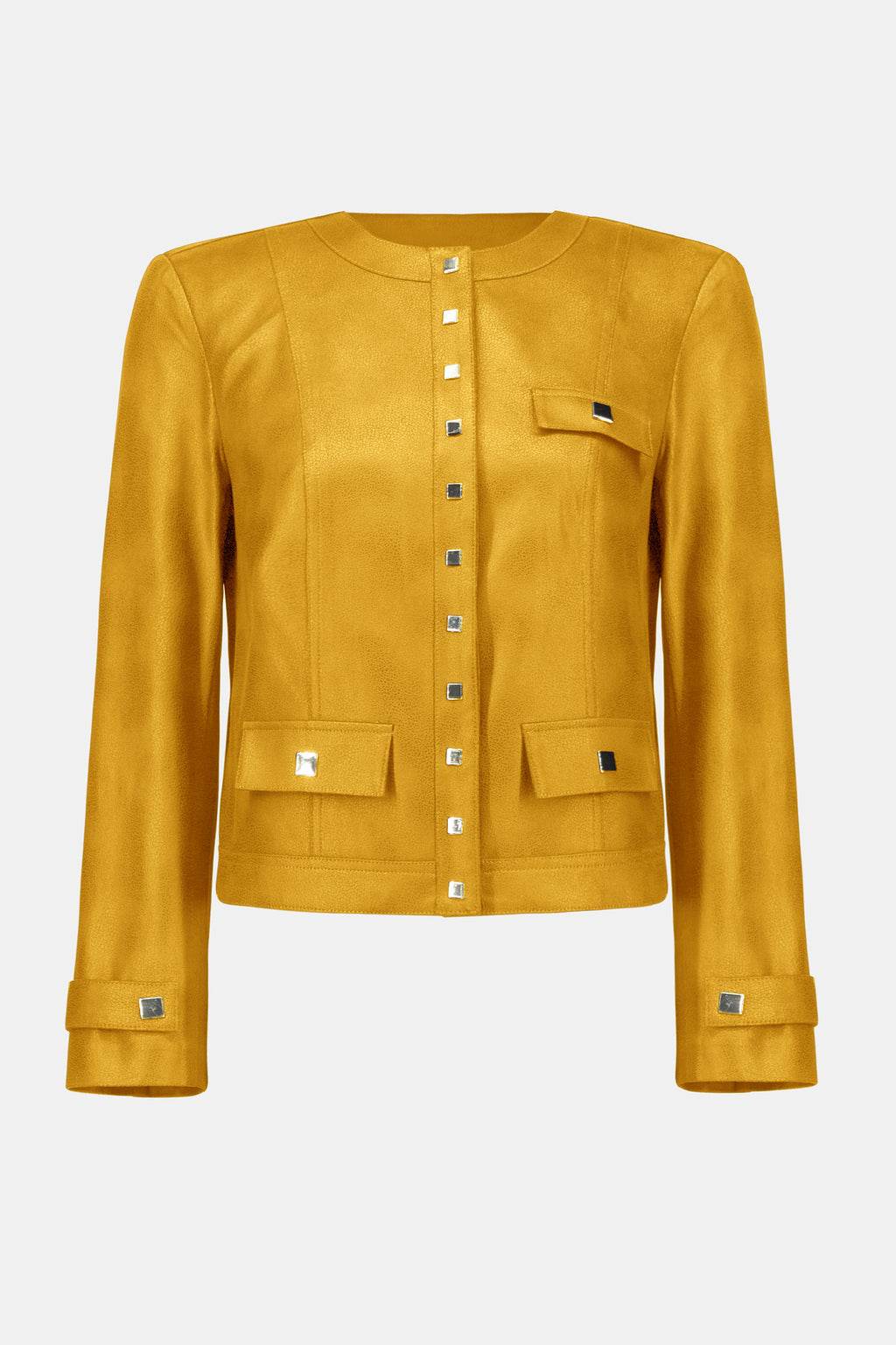 Foiled Faux Suede Fitted Jacket 253935