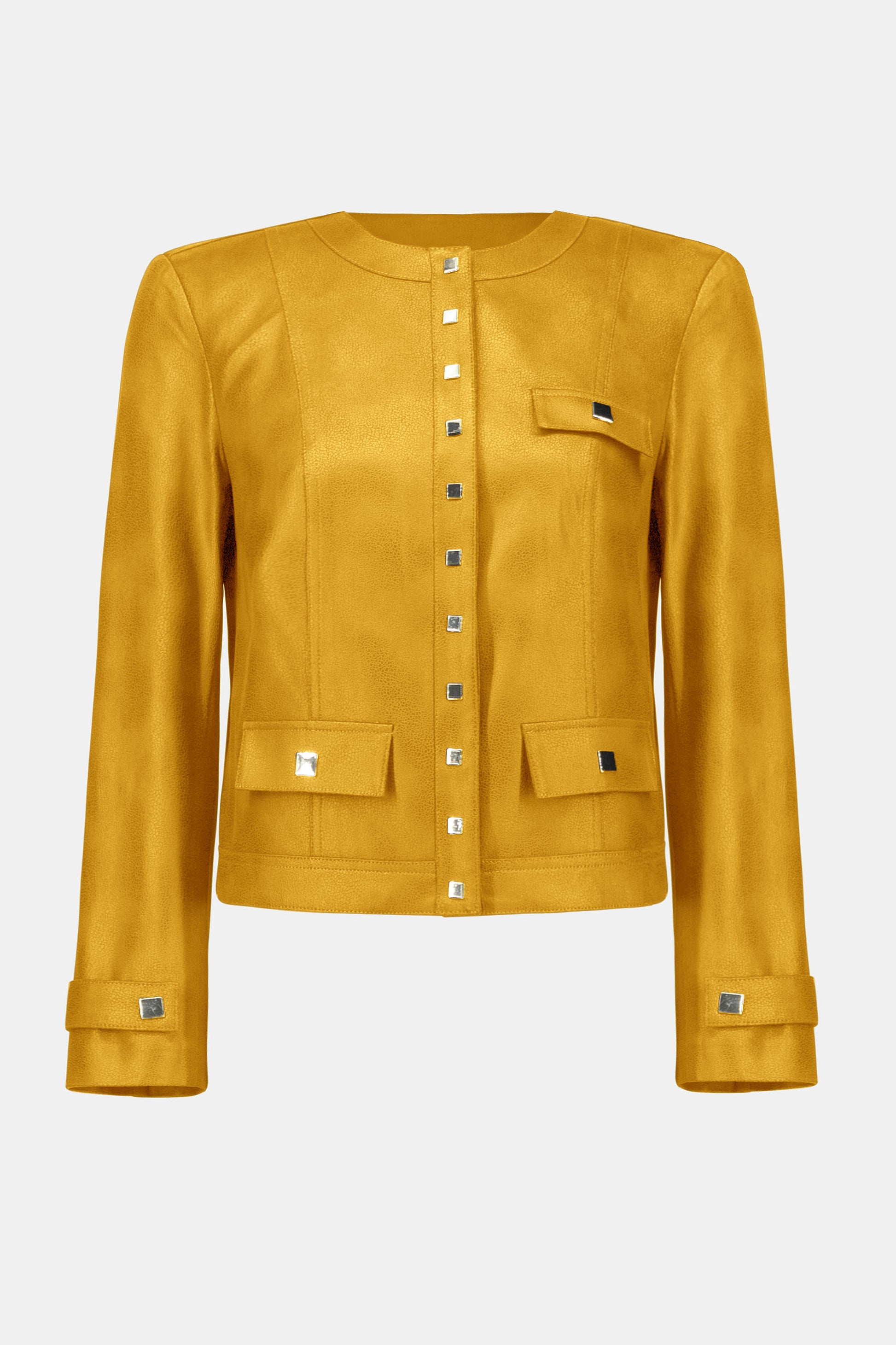 Foiled Faux Suede Fitted Jacket 253935