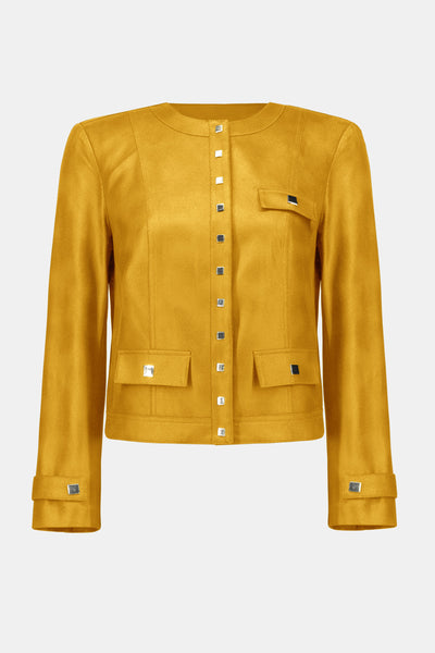 Foiled Faux Suede Fitted Jacket 253935