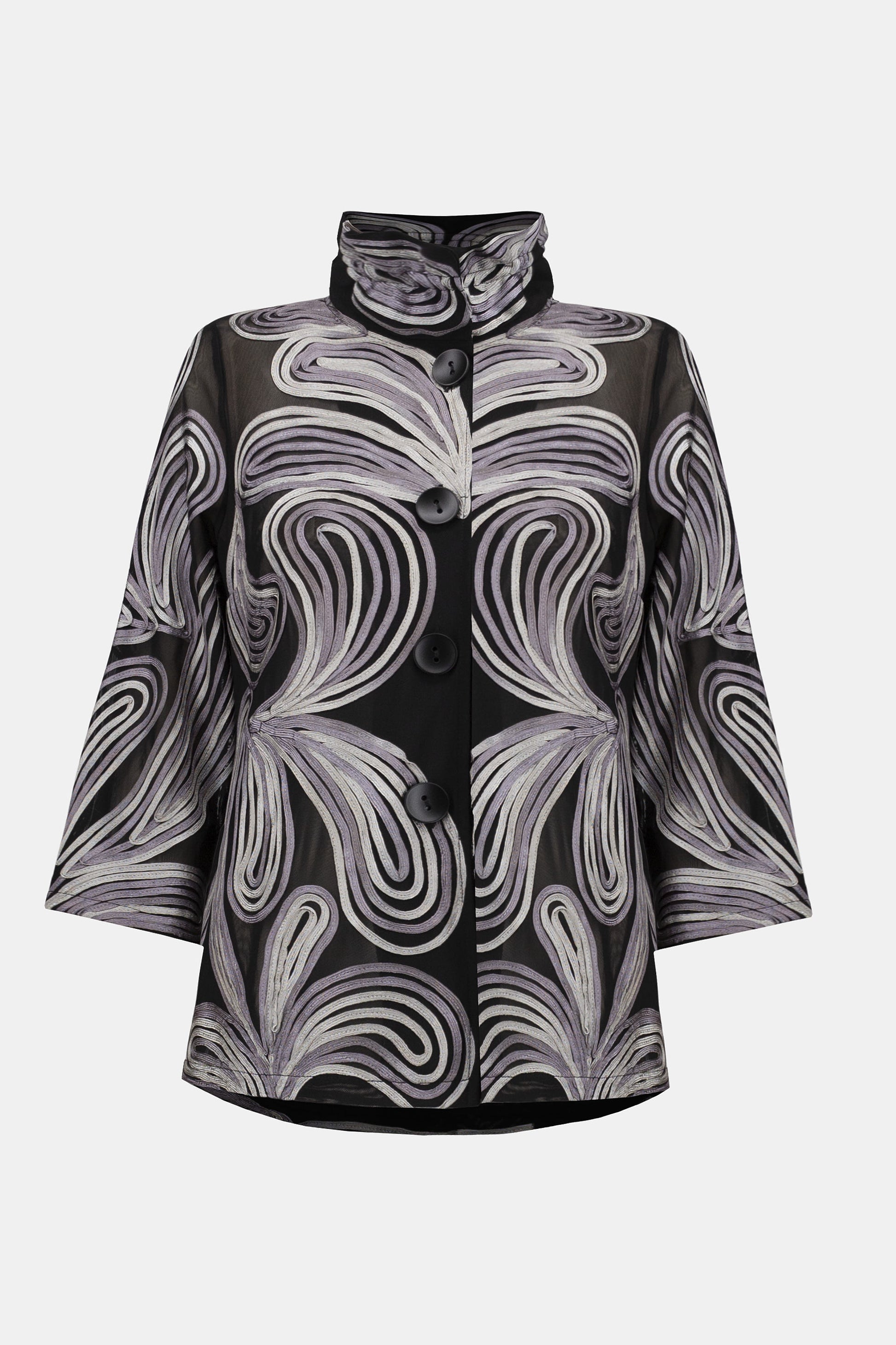 Embroidered Mesh Straight Jacket 253949