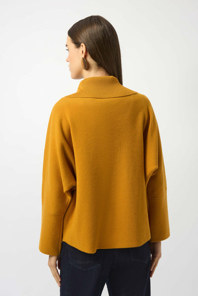 Sweater Knit Boxy Pullover With Zipped Collar 253963