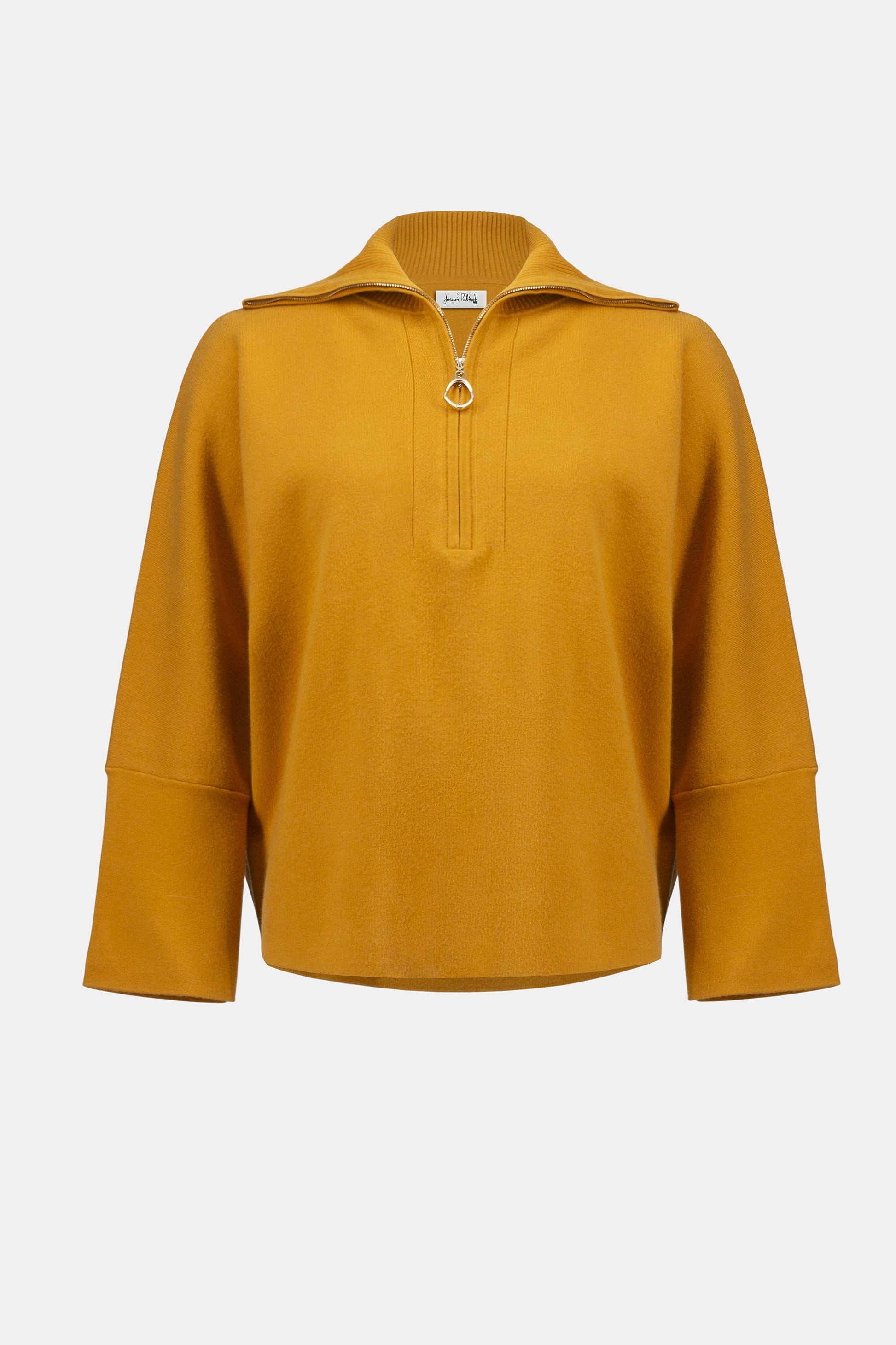 Sweater Knit Boxy Pullover With Zipped Collar 253963