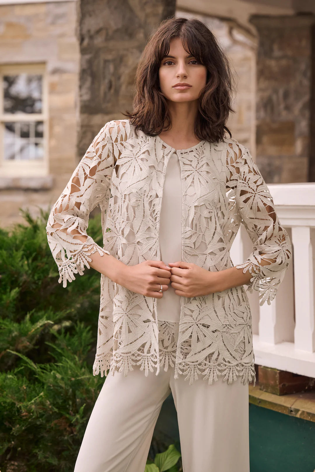 Joseph Ribkoff Embroidered Floral Open - Front #262096 – Ziba Couture
