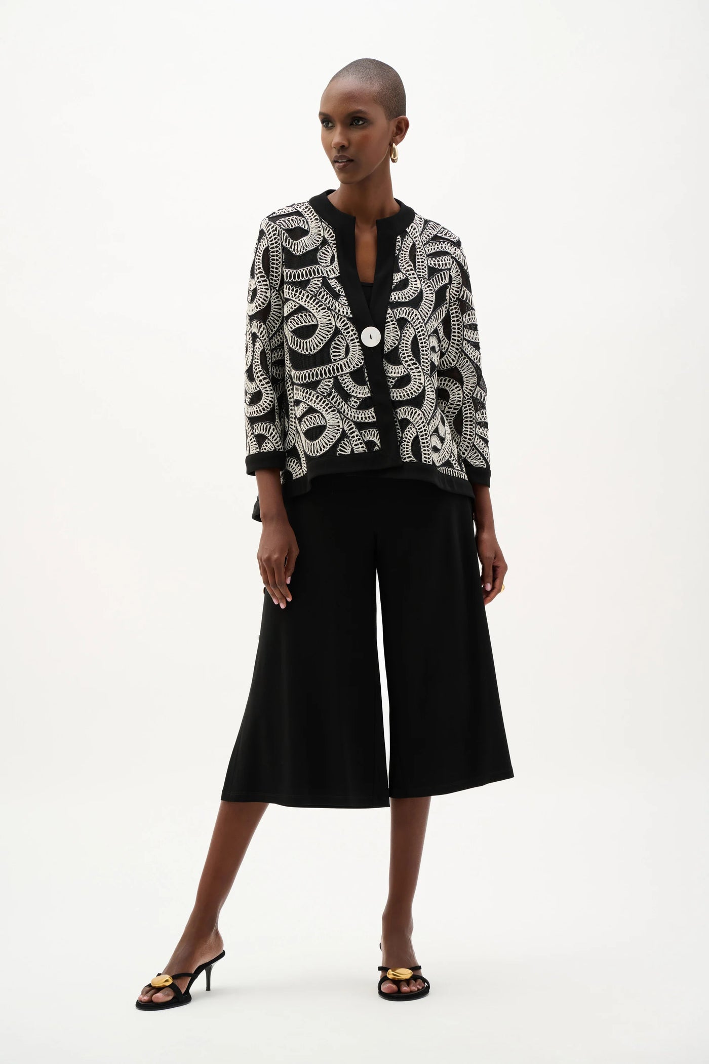 Joseph Ribkoff Novelty Mesh Abstract Print Swing Jacket 262207
