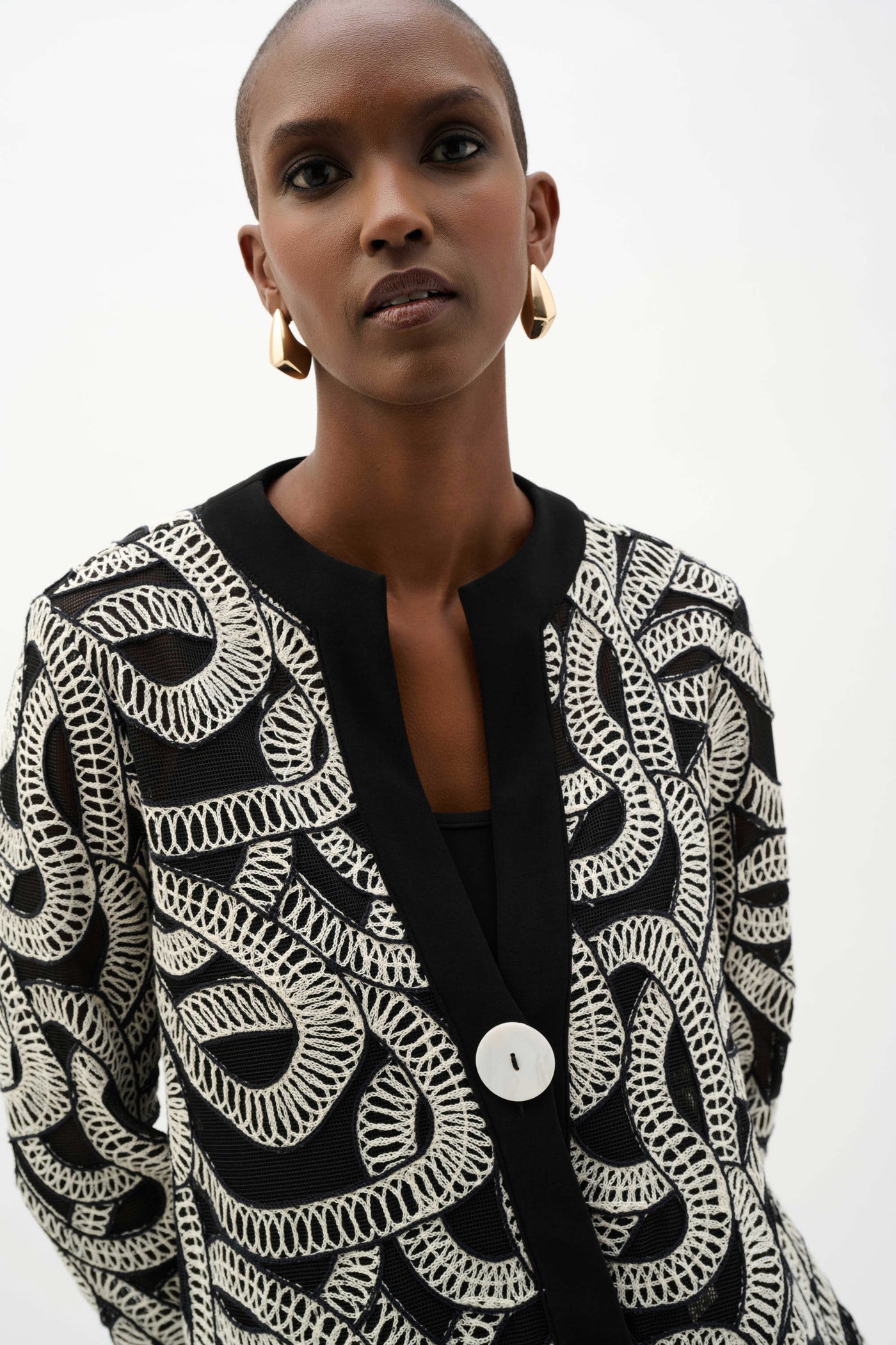 Joseph Ribkoff Novelty Mesh Abstract Print Swing Jacket 262207