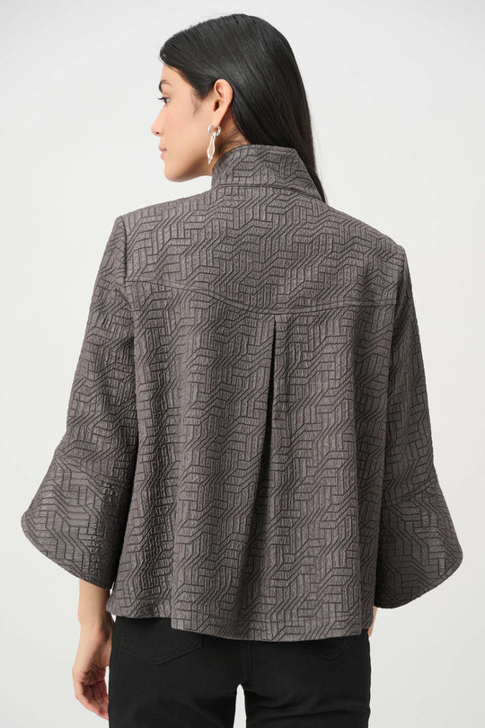 Geometric Jacquard Trapeze Jacket 263152 – Ziba Couture