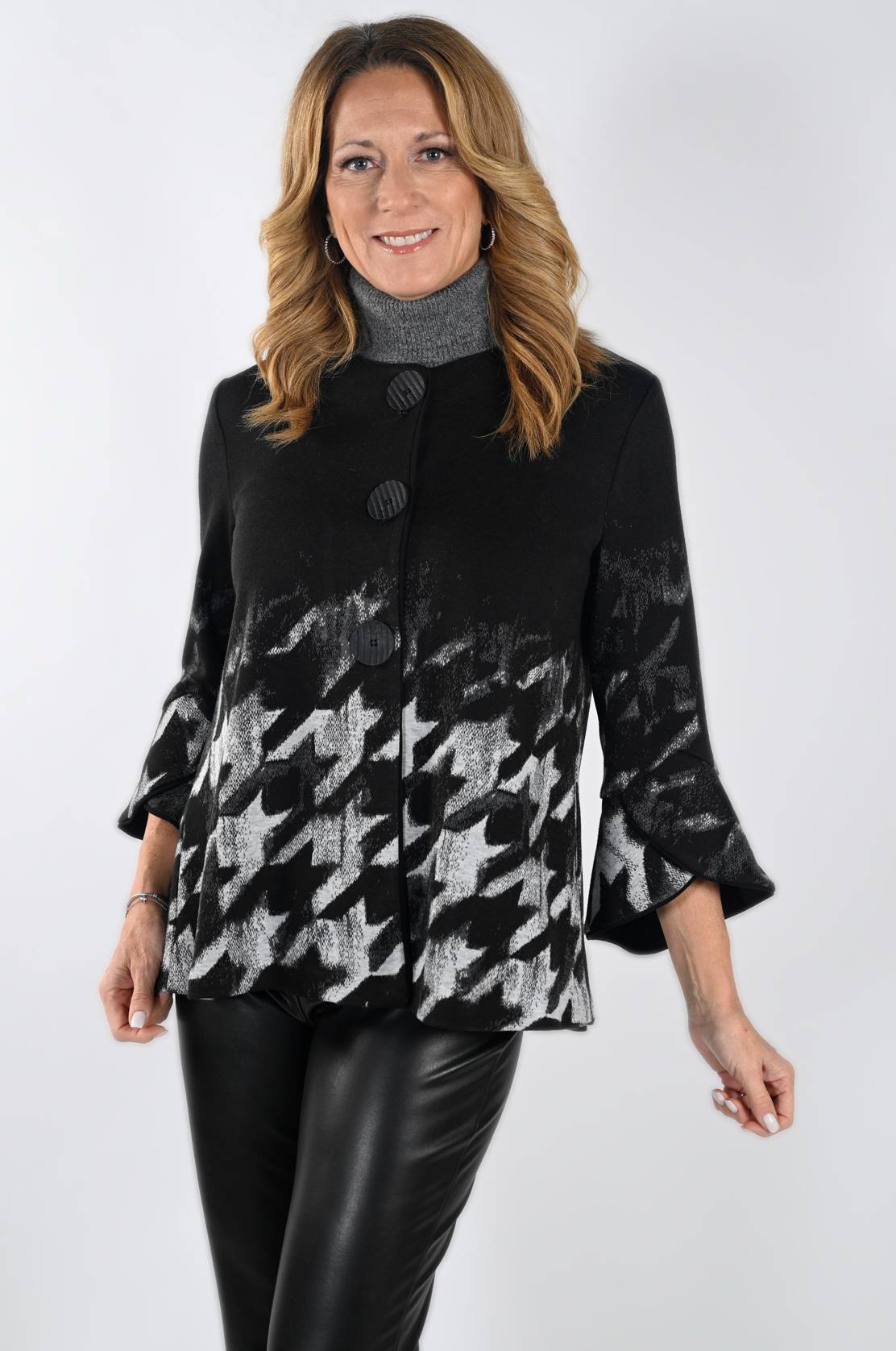 Frank Lyman Black/Gray Knit Jacket # 233301