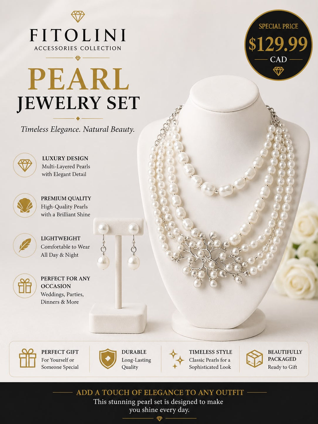 Pearl Couture 30g  (2本セット) FITOLINI Pearl Jewelry Set – Ziba Couture