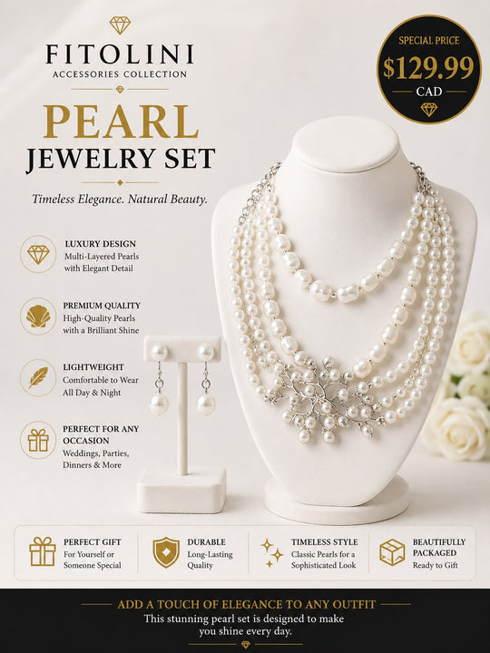 FITOLINI Pearl Jewelry Set – Ziba Couture