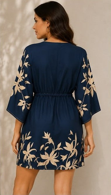 kimono cocktail dress Fitolini Midnight Bloom Sleeve Shirt L ALC & LD 8 510 tall Model is Sage &Olive Green Satin size:6y-7y