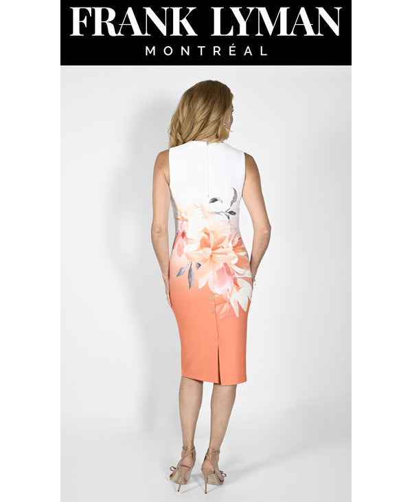 Frank Lyman Orange/Off White Knit Dress # 232125