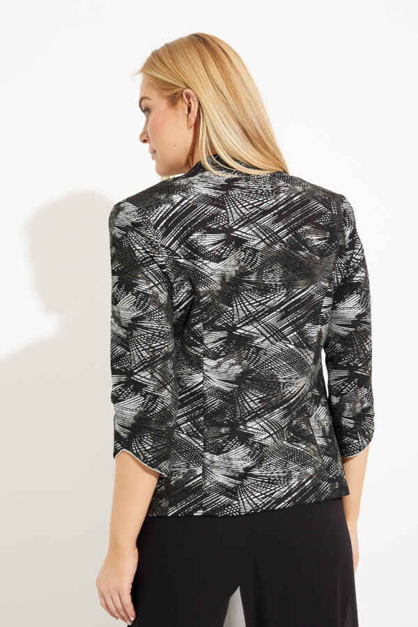Joseph Ribkoff Black/Silver Abstract Foiled Two Piece Set #233793