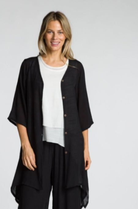 #CR-300  -  3/4 SLV button front cardigan