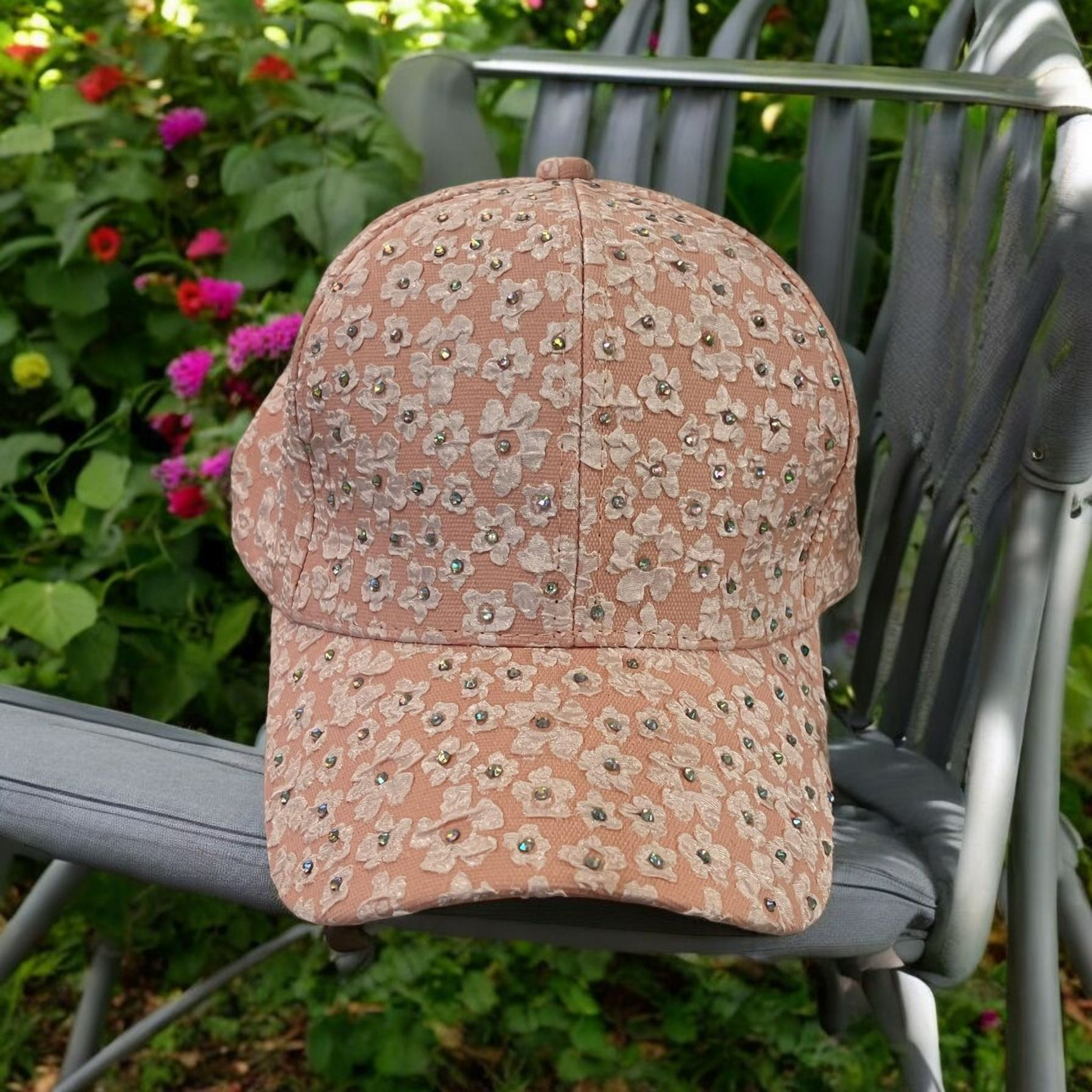Formal Pink Stone Cap for Women