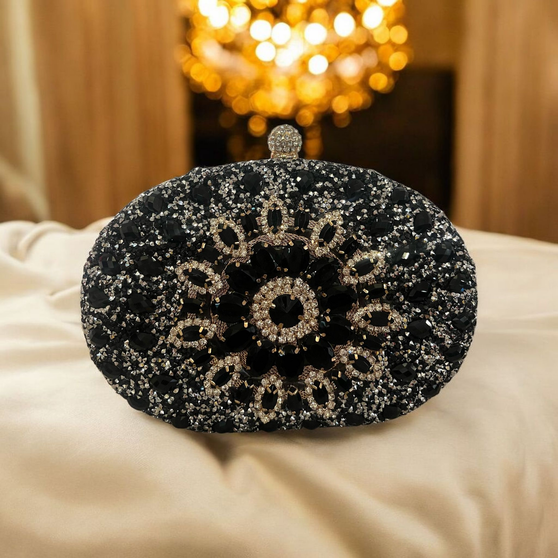 Black Stone Clutch For Women